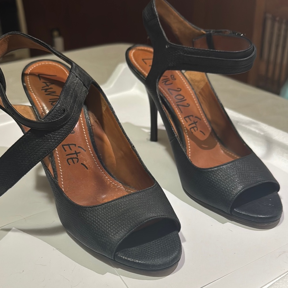 Lanvin Black Classic Slingback Heels Size 10